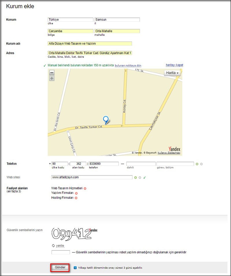 Yandex Navigasyona İşyeri Ekleme Yandex Navigasyon’a İşyeri Ekleme