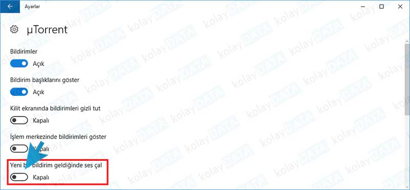 Windows 10 da Uyarı Balonunun Sesini Kapatmak