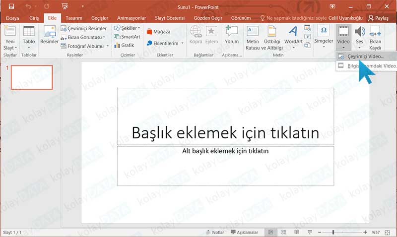 Powerpoint Sunumuna Youtube’dan Video Eklemek Powerpoint Sunumuna Youtube’dan Video Eklemek
