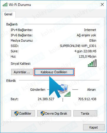 Unutulan Wi-Fi Şifresini Bulma