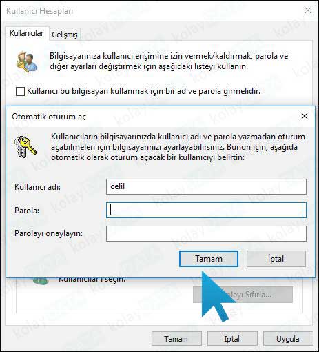 Windows 10 Giriş Şifresini Kaldırma