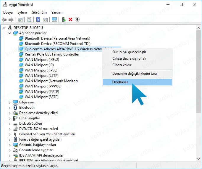 MAC Adresi Değiştirme