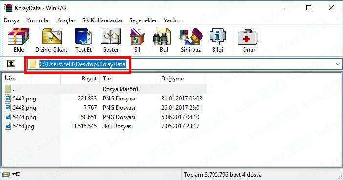 rar zip şifre koyma