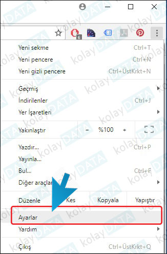 Google Chrome Bildirimleri Kapatmak