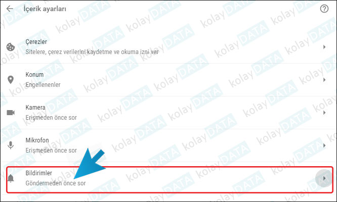 Google Chrome Bildirimleri Kapatmak