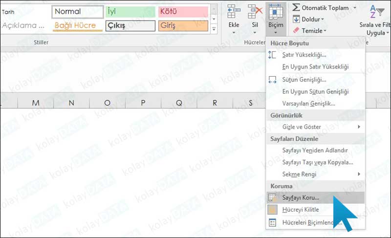 EXCEL'de Formülleri Gizleme