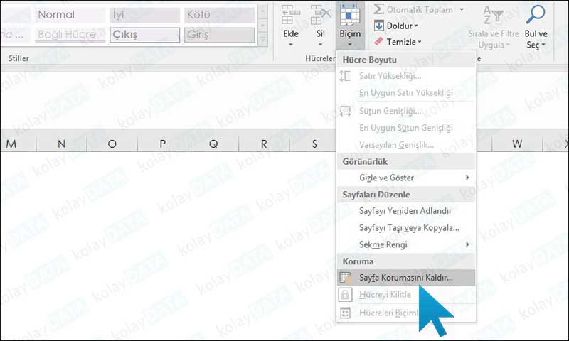 EXCEL'de Formülleri Gizleme
