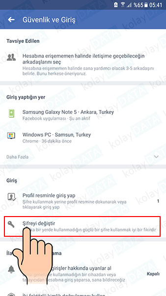 Facebok Şifre Değiştirme (Bilgisayar ve Telefonda) telefonda Facebook Şifre Değiştirme