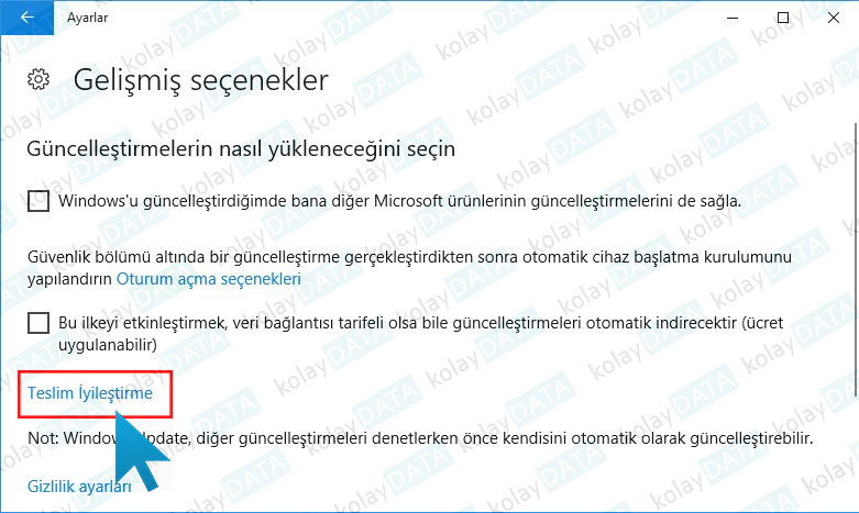 Windows Update İnternet Kullanımını Sınırlandırma