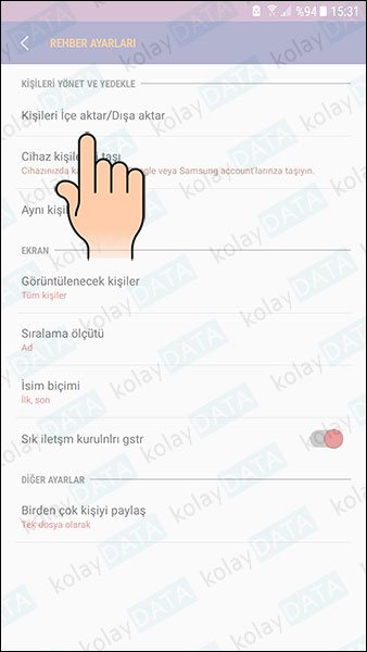 Android Rehber Yedekleme ve Geri Yükleme Android Rehber Yedekleme