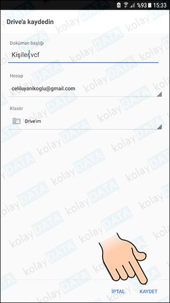 Android Rehber Yedekleme ve Geri Yükleme Android Rehber Yedekleme