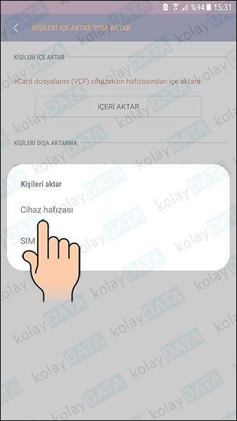 Android Rehber Yedekleme ve Geri Yükleme Android Rehber Yedekleme