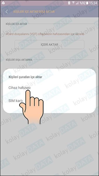 Android Rehber Yedekleme ve Geri Yükleme Android Rehber Geri Yükleme