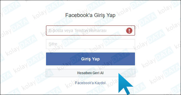 Facebook Şifremi Unuttum