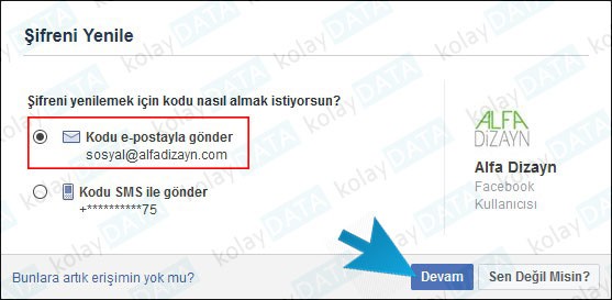 Facebook Şifremi Unuttum