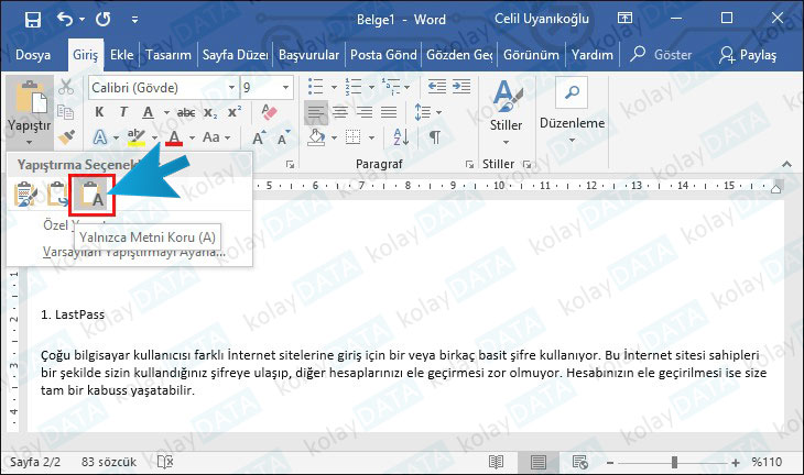 Word Belgesinden Linkleri Kaldırmak Word Belgesinden Linkleri Kaldırmak