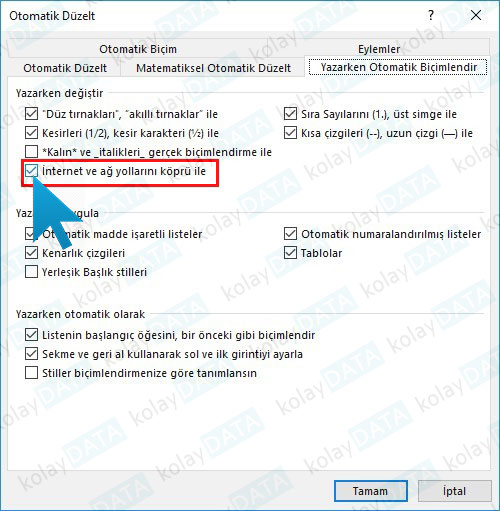Word Belgesinde Linkleri Engellemek Word Belgesinde Linkleri Engellemek