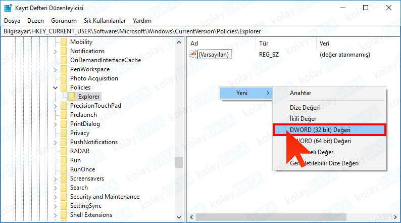 Yetersiz Disk Alanı Uyarısını Kaldırma