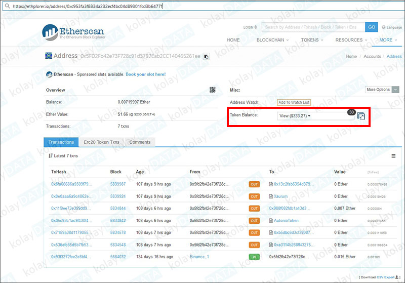 MEW Cüzdan Kontrolü