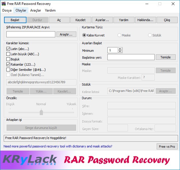Rar veya Zip Şifre Kırma - Resimli Anlatım rar şifre kırma
