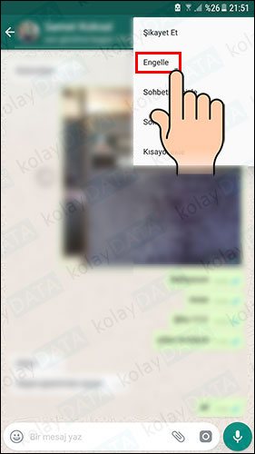 WhatsApp Kişi Engelleme