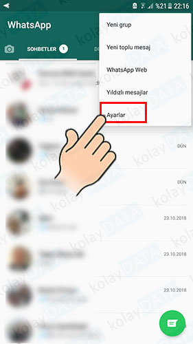 WhatsApp Kişi Engel kaldırma