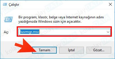 Windows'da Kullanıcının Parola Değiştirmesini Engelleme