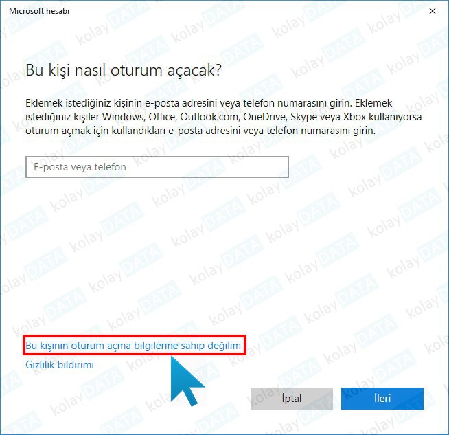 Windows'da Yeni Kullanıcı Ekleme