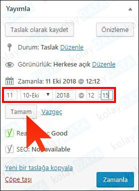 Wordpress İçerik Yazı Zamanlama