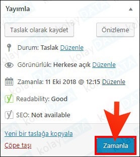 Wordpress İçerik Yazı Zamanlama