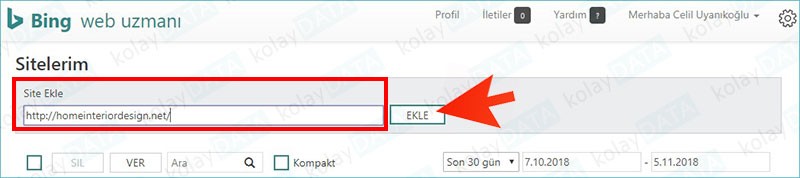 bing webmaster tools