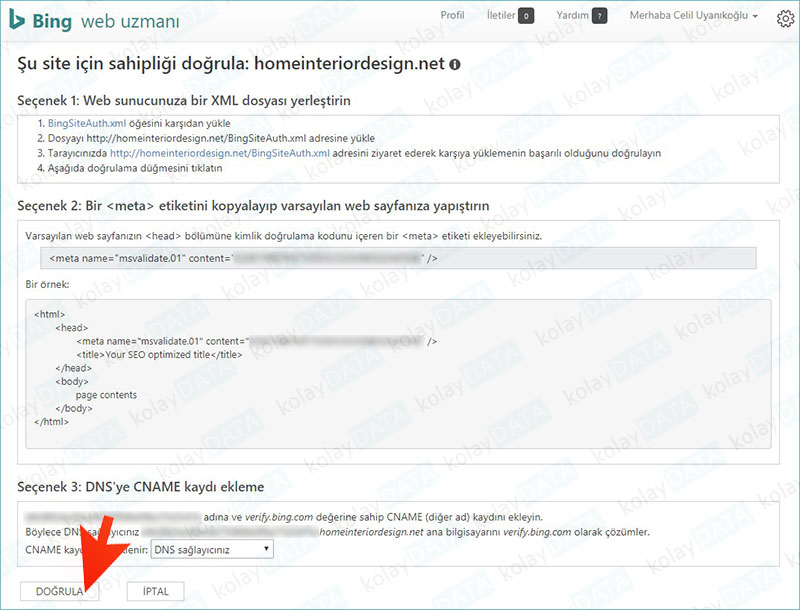bing webmaster tools