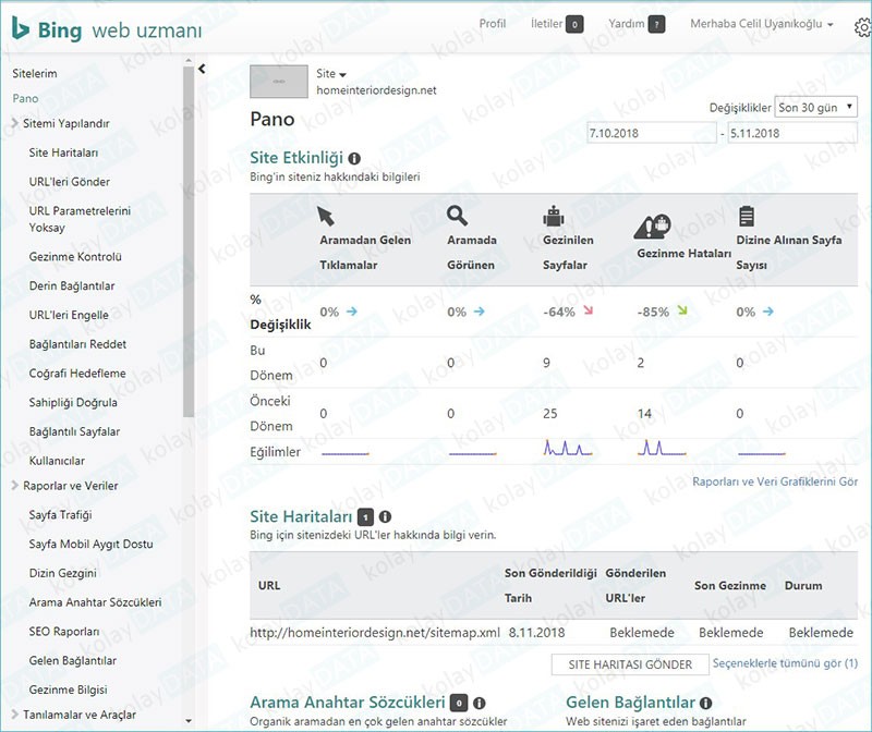Bing Webmaster Tools'a Site Eklemek