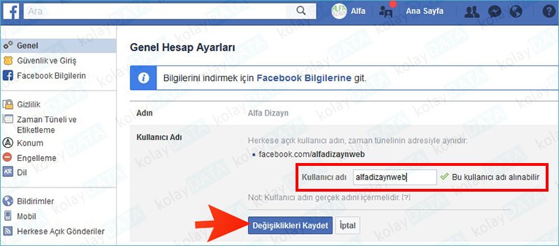 Facebook Kullanıcı Adı Nasıl Alınır? Facebook Kullanıcı Adı Değiştirmek almak