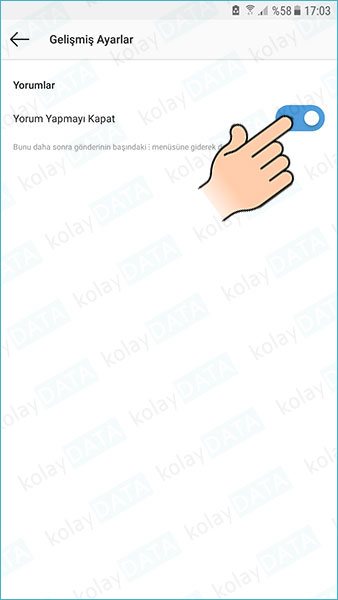 Instagram'da Paylaşımları Yoruma Kapatma - Resimli Anlatım Instagram'da Paylaşımları Yoruma Kapatma