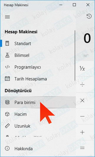 Windows 10 ile Para Birimi Dönüştürme Windows 10 ile Para Birimi Dönüştürme