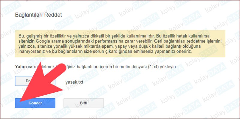Backlinkleri Reddetmek (Disavow)